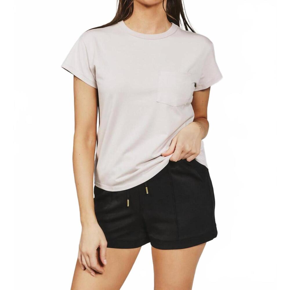 NEW 7DIAMONDS relaxed pocket tee top in pebble